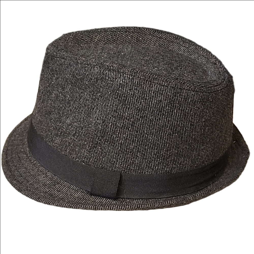 Stylish Gray Wool Fedora Hat L/XL